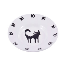 Mr.Kranch - Миска керамическая блюдце для кошек 140 мл белая