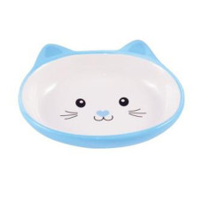 Mr.Kranch - Миска керамическая для кошек мордочка кошки 160 мл голубая
