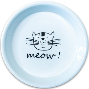 Mr.Kranch - Миска керамическая для кошек meow! 200 мл белая