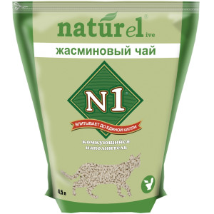 N1 - Комкующийся наполнитель Naturel "Жасминовый чай" 4,5л