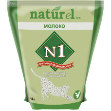 N1 - Комкующийся наполнитель Naturel "Молоко" 4,5л