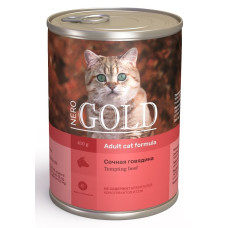 NERO GOLD - Консервы для кошек "сочная говядина" (tempting beef)