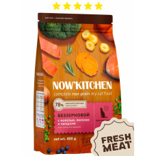 NOW'KITCHEN - Корм для кошек со свежей форелью, лососем и овощами, беззерновой 