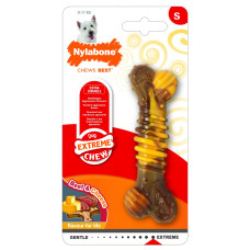 Nylabone - Текстурная  косточка экстра-жесткая, аромат говядины и сыра, S (Extreme Chew Texture Bone - Steak & Cheese)