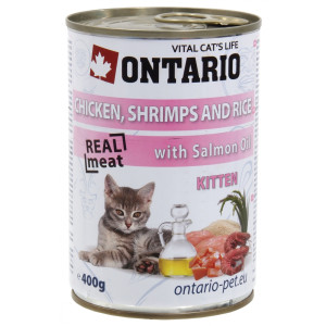 Ontario - Консервы для котят: курица, креветки и рис