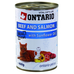Ontario - Консервы для кошек: говядина и лосось
