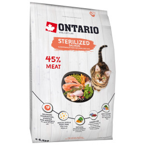 Ontario - Корм для стерилизованных кошек с лососем (sterilised salmon)