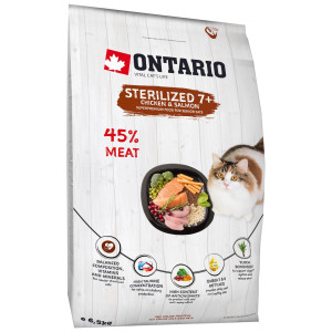 Ontario - Корм для кошек, пожилых стерилизованных, с курицей (sterilised 7+ )