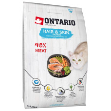 Ontario - Корм для кошек для здоровья кожи и шерсти, с лососем (adult hair & skin)