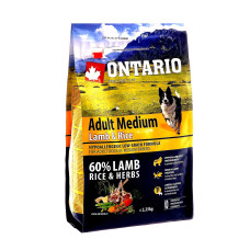 Ontario - Корм для собак, с ягненком и рисом (adult medium lamb & rice)