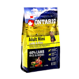 Ontario - Корм для собак малых пород, с ягненком и рисом (adult mini lamb & rice & rice)