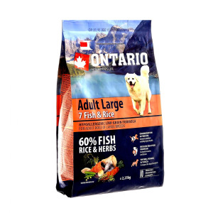 Ontario - Корм для собак крупных пород, с 7 видами рыбы и рисом (adult large fish & rice)