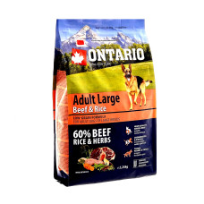 Ontario - Корм для собак крупных пород, с говядиной и рисом (adult large beef & turkey)