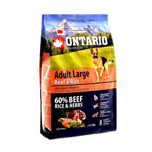 Ontario - Корм для собак крупных пород, с говядиной и рисом (adult large beef & turkey)