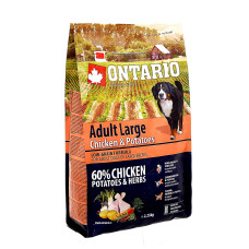 Ontario - Корм для собак крупных пород, с курицей и картофелем (adult large chicken & potatoes)