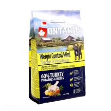 Ontario - Корм для собак малых пород, контроль веса, с индейкой и картофелем (mini weight control turkey & potatoes)