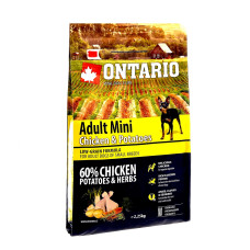 Ontario - Корм для собак малых пород, с курицей и картофелем (adult mini chicken & potatoes)