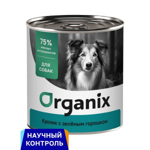 Консервы для собак, Кролик с зеленым горошком, упаковка 9шт x 0.4кг