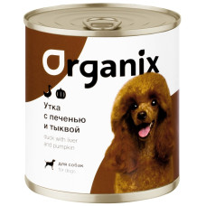 Organix - Консервы для собак, сочная утка с печенью и тыквой, упаковка 9шт x 0.75кг