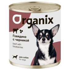 Organix - Консервы для собак, заливное из говядины с черникой, упаковка 9шт x 0.4кг