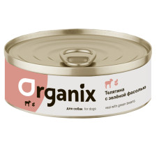 Organix - Консервы для собак, телятина с зеленой фасолью, упаковка 24шт x 0.1кг
