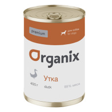 Organix - Консервы премиум для собак с уткой 99%, упаковка 9шт x 0.4кг