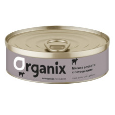 Organix - Консервы для щенков, мясное ассорти с потрошками, упаковка 24шт x 0.1кг