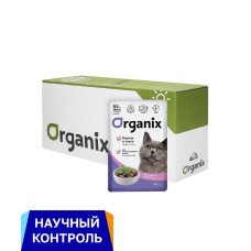 Organix - Паучи для стерилизованных кошек с чувствительным пищеварением: курица в соусе, 25шт x 85гр