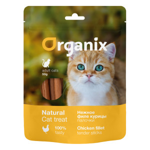 Organix - Лакомство для кошек "Нежные палочки из филе курицы" 100% мясо