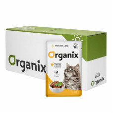 Organix - Паучи для котят, курица в желе, 25шт x 85гр