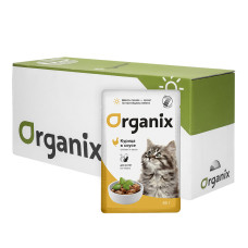 Organix - Паучи для котят: курица в соусе, 25шт x 85гр