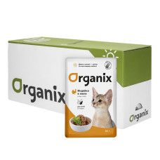 Organix - Паучи для котят: индейка в желе, 25шт x 85гр