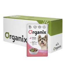 Organix - Паучи для собак мелких и средних пород с чувствительным пищеварением: кролик в соусе, 25шт x 85гр
