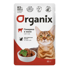 Organix - Паучи для кошек: говядина в желе