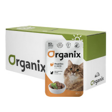 Organix - Паучи для кошек: индейка в желе, 25шт x 85гр