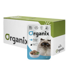 Organix - Паучи для кошек: лосось в желе, 25шт x 85гр