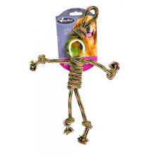 Papillon - Игрушка для собак "Плетеный  камуфляжный человечек с теннисным мячиком", 38 см
