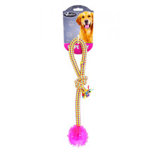Papillon - Игрушка для собак "Плетеный буксир с шариком", 36 см