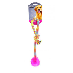 Игрушка для собак "Плетеный буксир с шариком", 36 см
