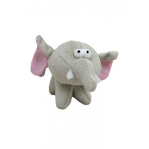 Плюшевая игрушка для собак "Глазастый слон" с пищалкой, 12 см