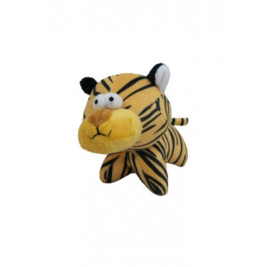 Плюшевая игрушка для собак "Глазастый тигр" с пищалкой, 12 см