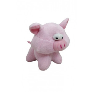 Плюшевая игрушка для собак "Глазастый свин" с пищалкой, 12 см
