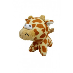 Плюшевая игрушка для собак "Глазастый жираф" с пищалкой, 12 см