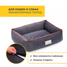 Pet Comfort - Лежанка для кошек и собак миниатюрных пород, Golf Vita 01,  XS 45х55 см, серый