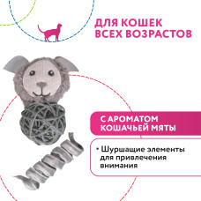 Petpark - Игрушка для кошек космический пёс и пружинка с кошачьей мятой (2 шт в комплекте)