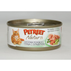 Petreet консервы для кошек кусочки розового тунца с сельдереем