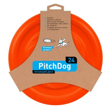 PitchDog летающий диск d 24 см, оранжевый