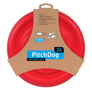 PitchDog летающий диск d 24 см, красный