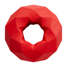 Playology - Жевательное кольцо-многогранник CHANNEL CHEW RING для собак средних и крупных пород с ароматом говядины, цвет красный