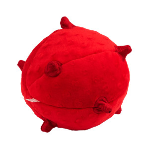 Playology - Сенсорный плюшевый мяч PUPPY SENSORY BALL 15 см для щенков средних и крупных пород 8-16 недель с ароматом говядины, цвет красный